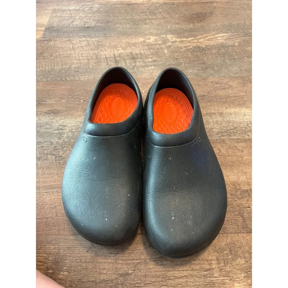 Crocs On-The-Clock Work Slip On Men's 7/Women's 9 Black Slip Resistant Comfort